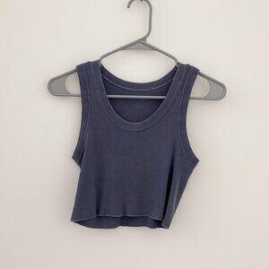 Brandy Melville John Galt Blue Ribbed Cropped Tank Top